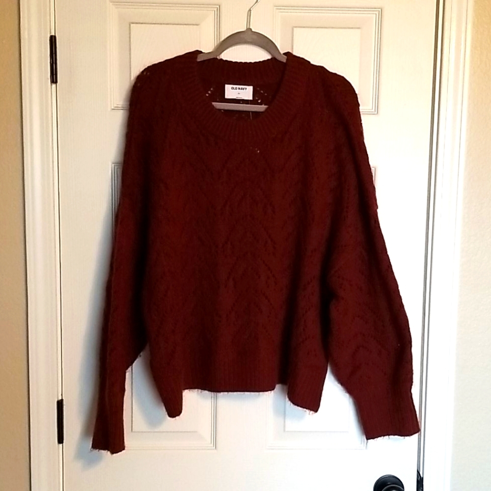 Burgundy crop sweater